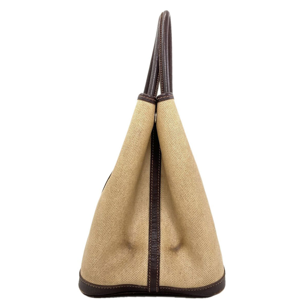 Hermes Garden Party PM Brown Silver Handbag Toile — view 3
