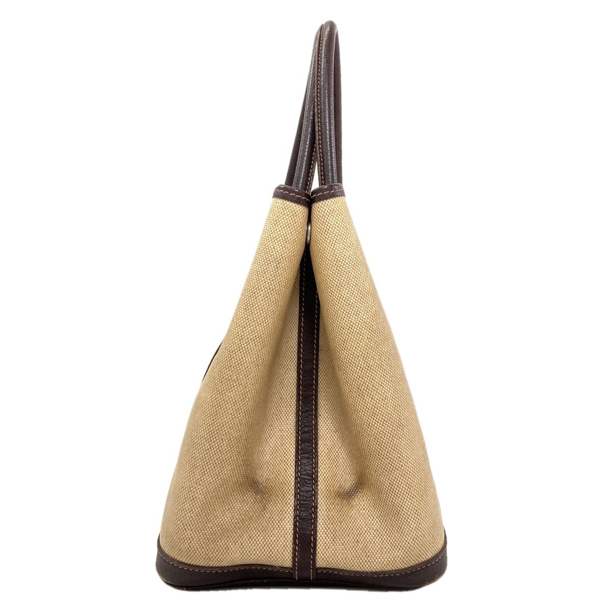 Hermes Garden Party PM Brown Silver Handbag Toile — view 3