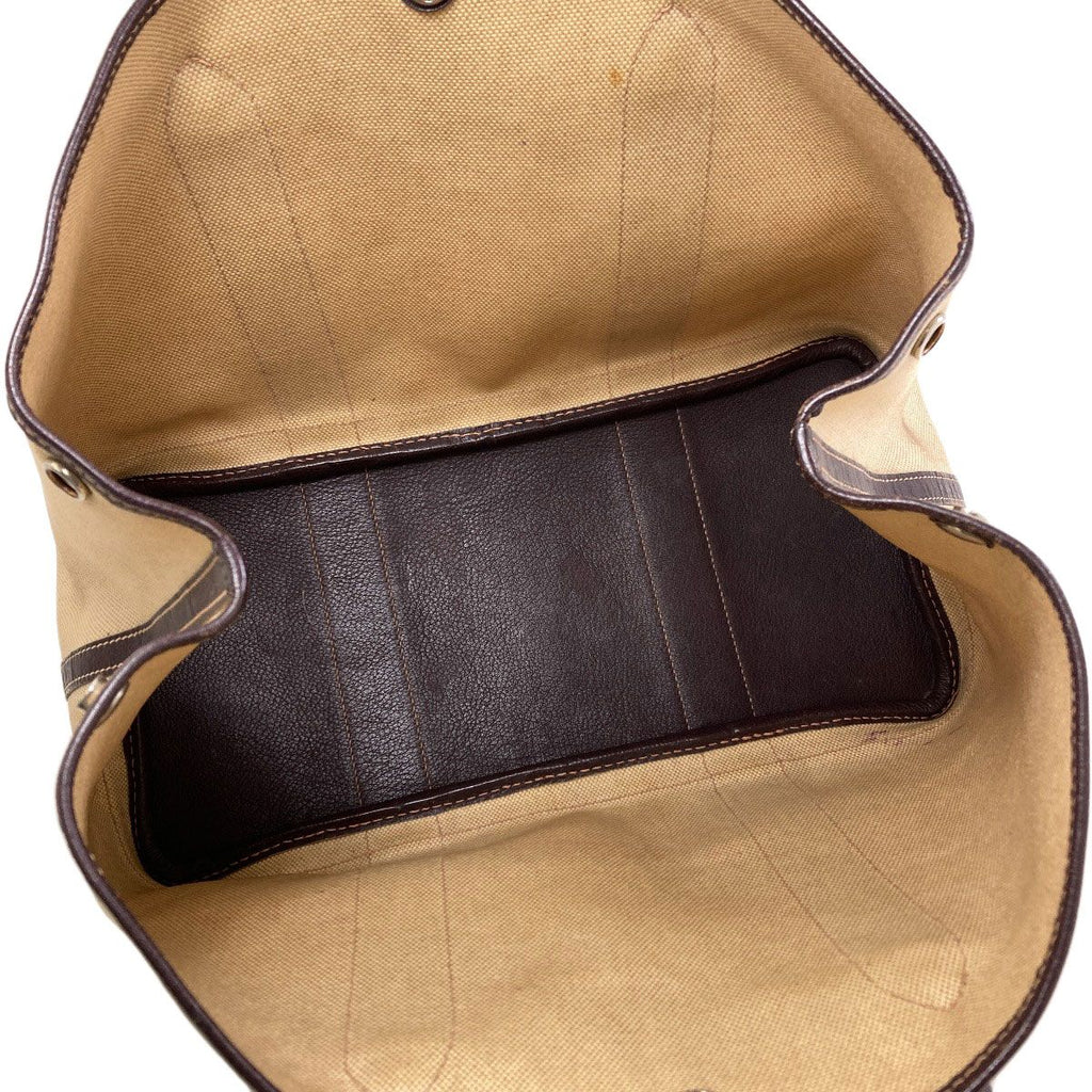 Hermes Garden Party PM Brown Silver Handbag Toile — view 5