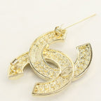 Chanel Rhinestone CC Logo Brooch Metal — view 2