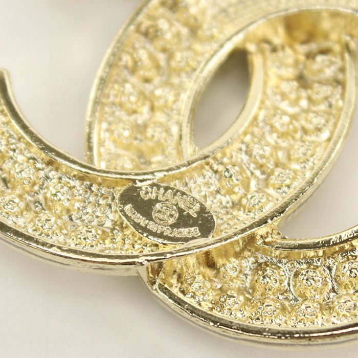 Chanel Rhinestone CC Logo Brooch Metal — view 3