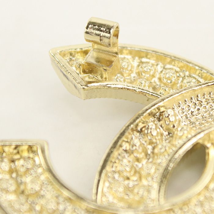 Chanel Rhinestone CC Logo Brooch Metal — view 4