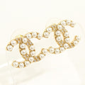 Chanel CC Logo Earrings Metal Pearl