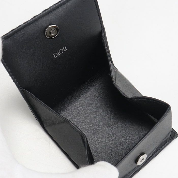 Dior Coin Case Oblique Purse Jacquard — view 3