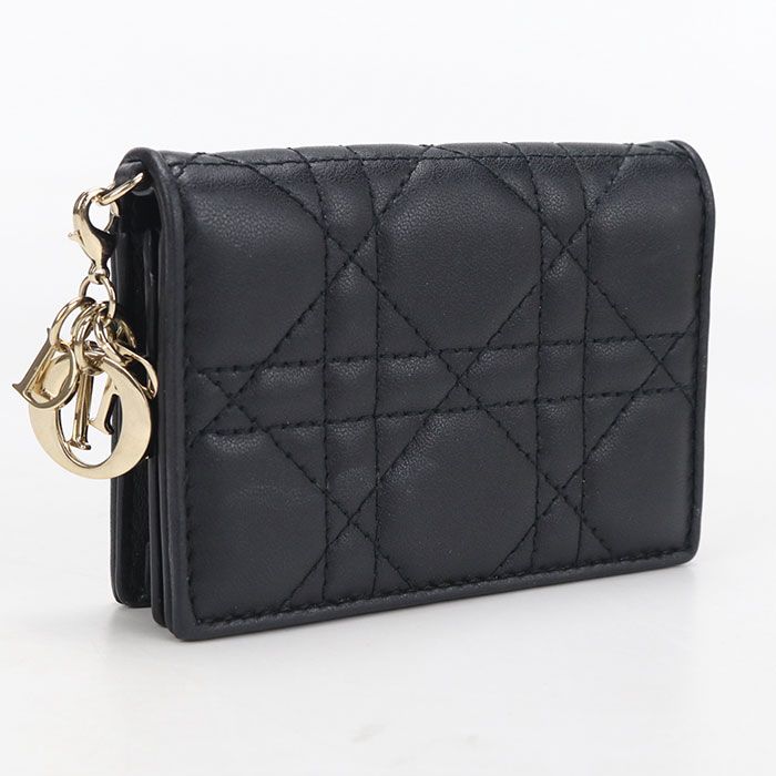 Dior Blue Card Holder Lady Dior Business Lambskin