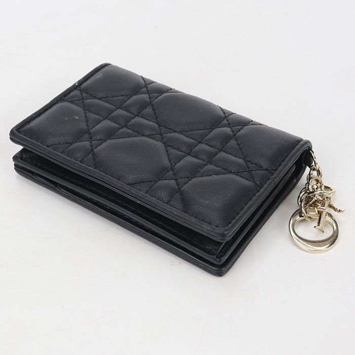 Dior Blue Card Holder Lady Dior Business Lambskin — view 2