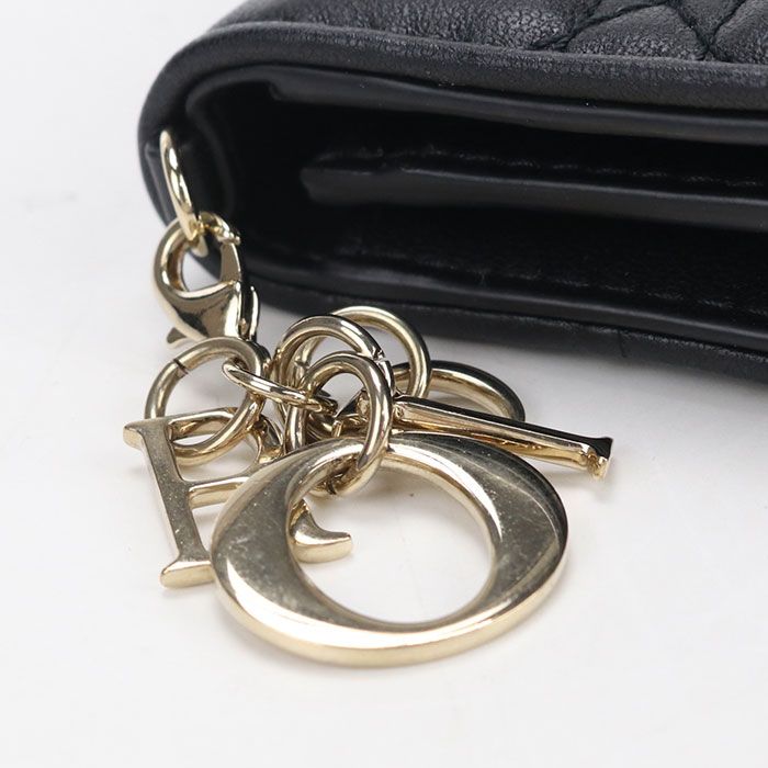 Dior Blue Card Holder Lady Dior Business Lambskin — view 6