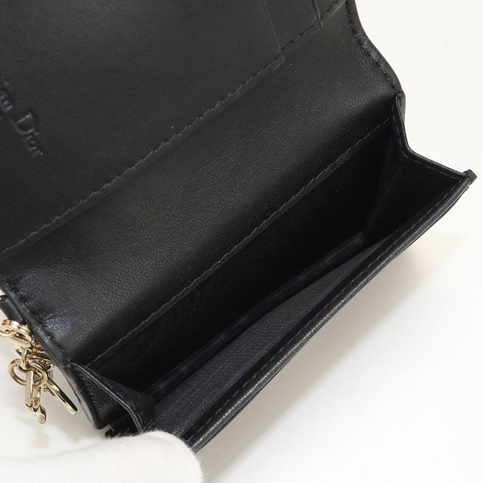 Dior Blue Card Holder Lady Dior Business Lambskin — view 4