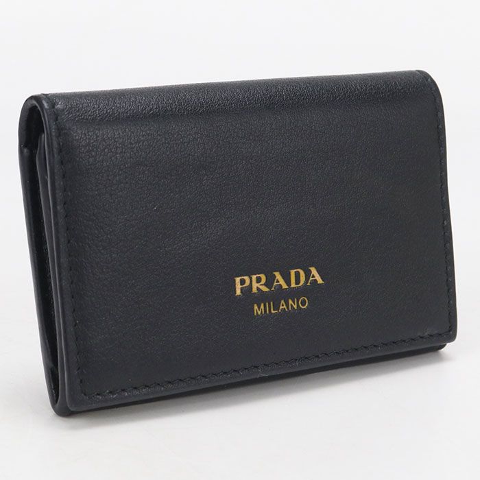 Prada Leather Card Case Business Holder Calf