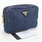 Prada Triangle Pouch Denim