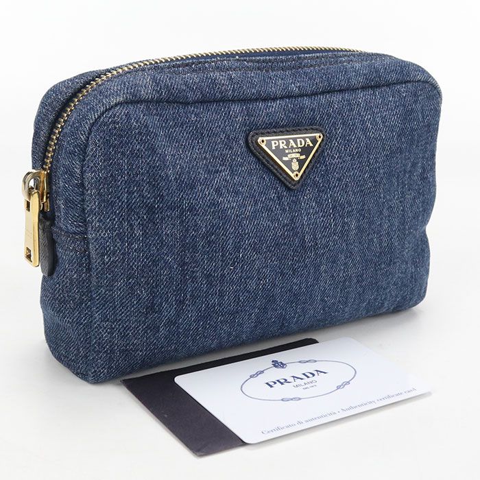 Prada Triangle Pouch Denim