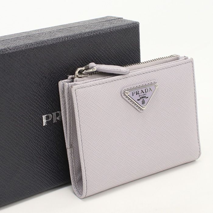 Prada Saffiano Triangle Wallet Bifold Calf