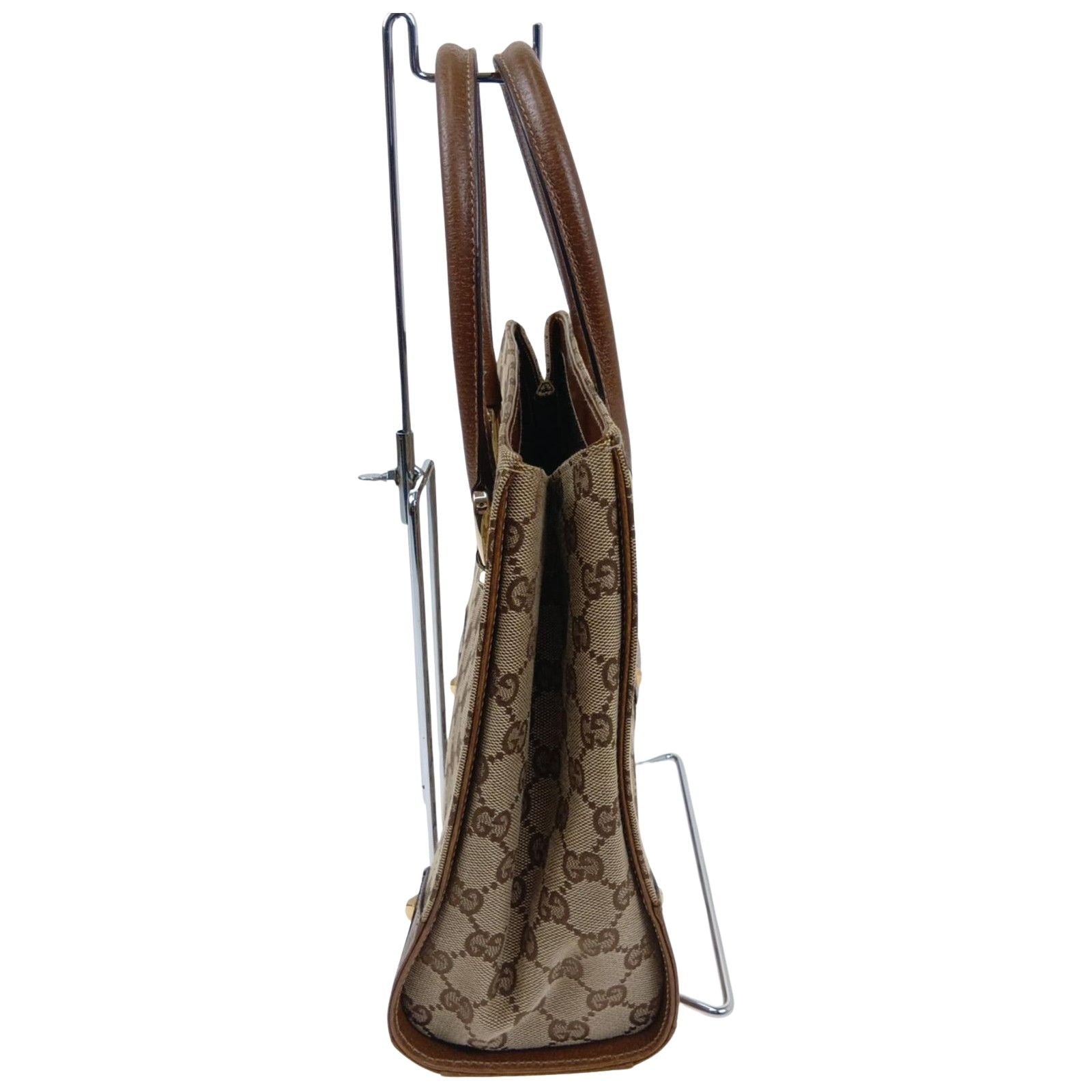 Gucci Handbag GG Canvas Leather Beige — view 4