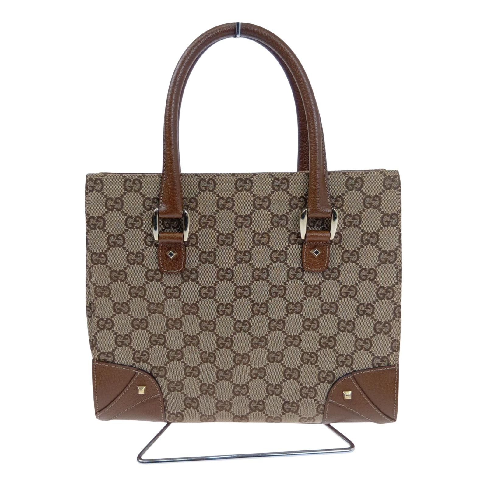 Gucci Handbag GG Canvas Leather Beige