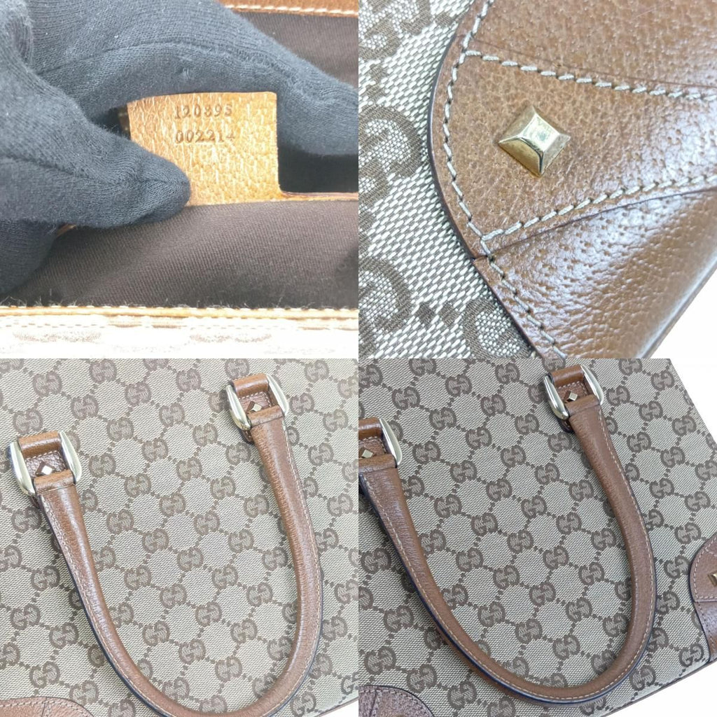 Gucci Handbag GG Canvas Leather Beige — view 9