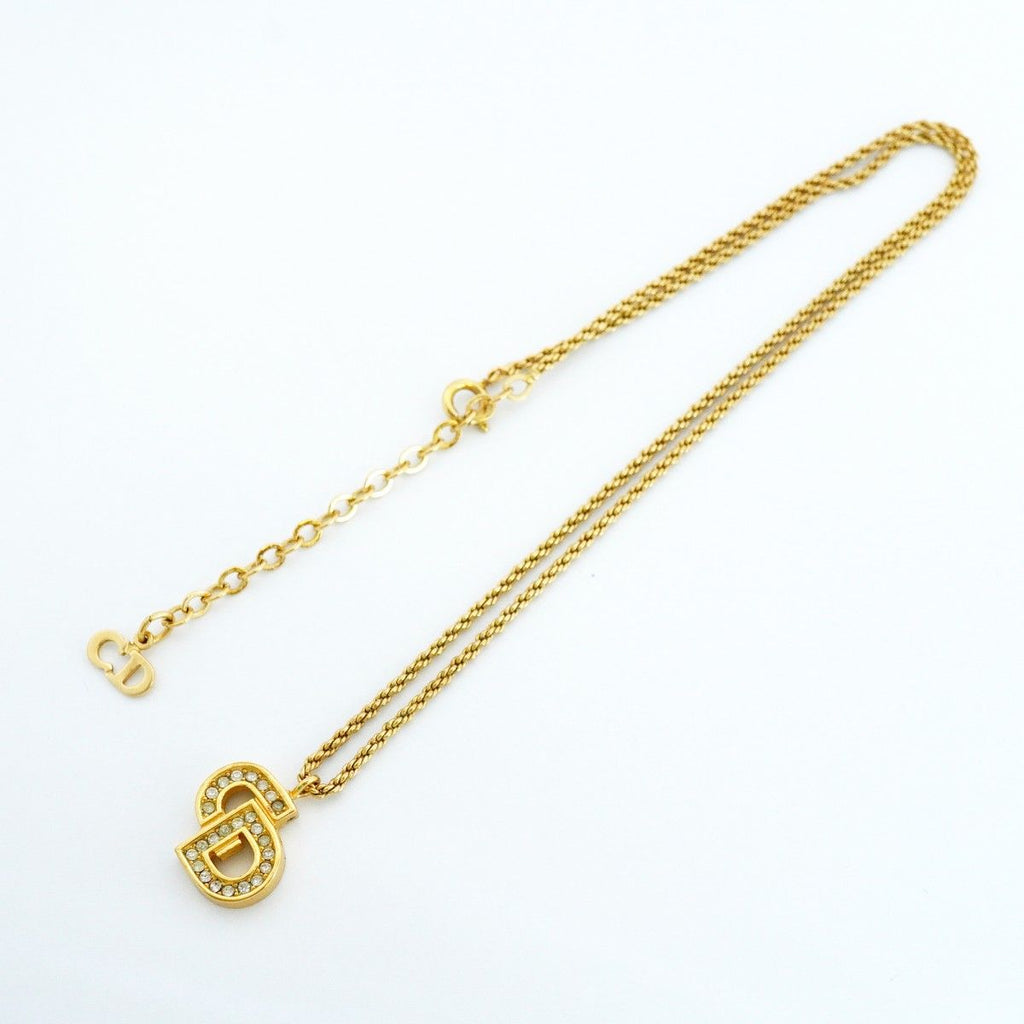 Dior Necklace CD Logo Gold Plated Rhinestone — view 3