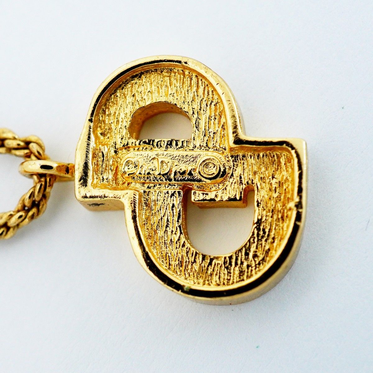 Dior Necklace CD Logo Gold Plated Rhinestone — view 5