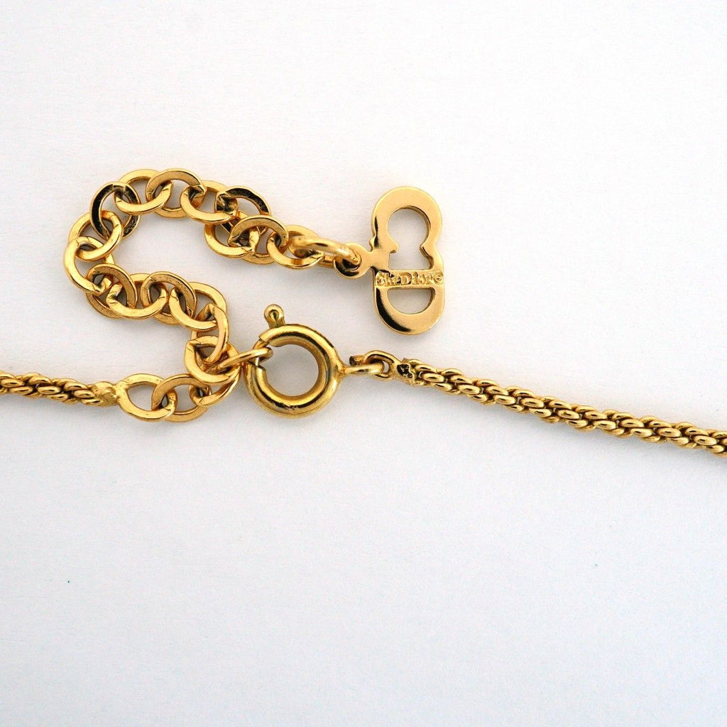 Dior Necklace CD Logo Gold Plated Rhinestone — view 4