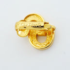 Dior Earrings CD Logo Gold Plated Rhinestone — view 4