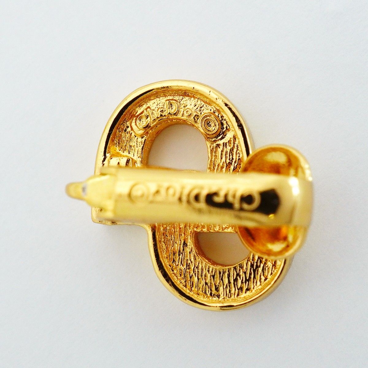 Dior Earrings CD Logo Gold Plated Rhinestone — view 5