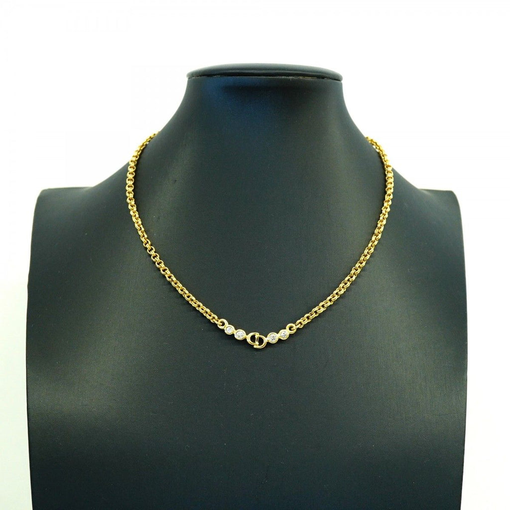 Dior Necklace CD Logo Gold Plated Rhinestone — view 5