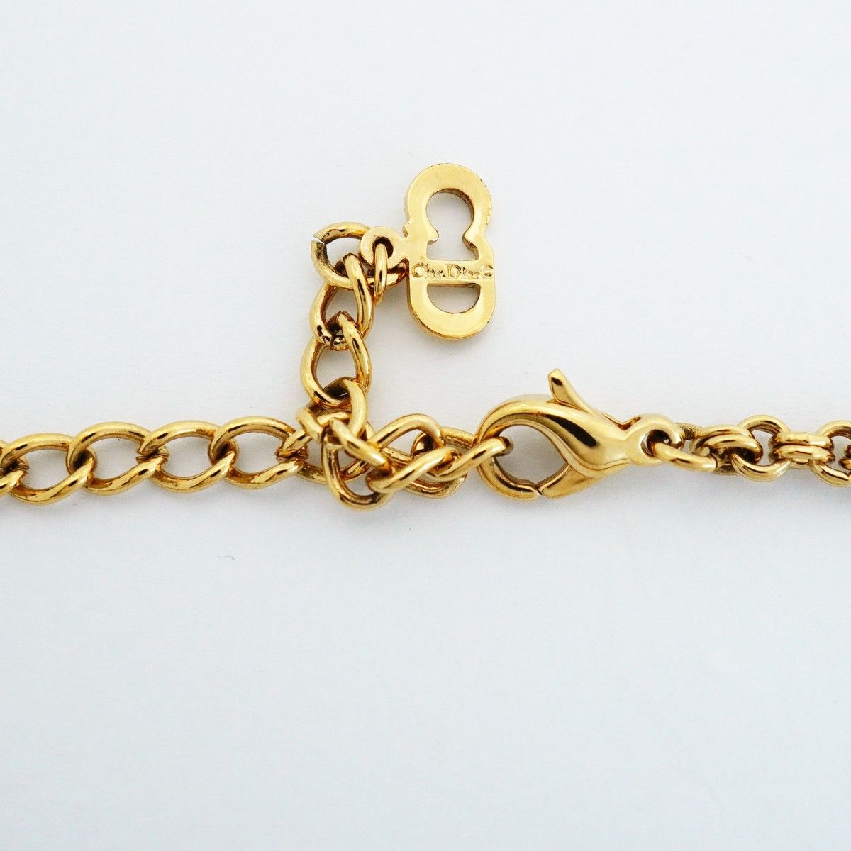 Dior Necklace CD Logo Gold Plated Rhinestone — view 4