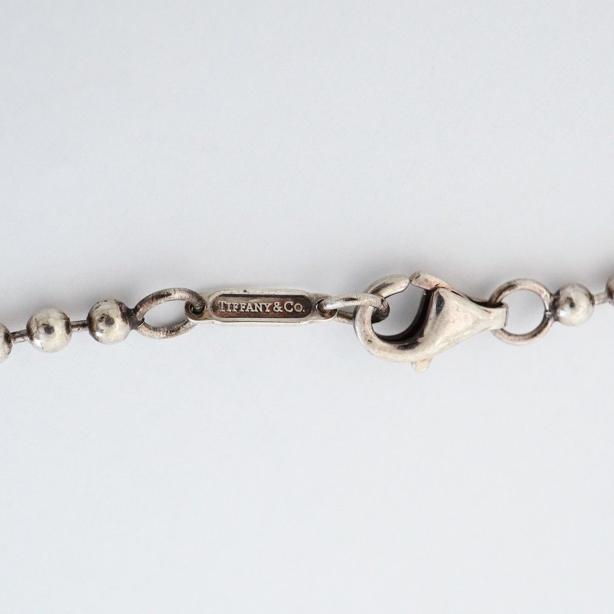 Tiffany & Co Necklace Atlas Plate Ball Chain Silver — view 4
