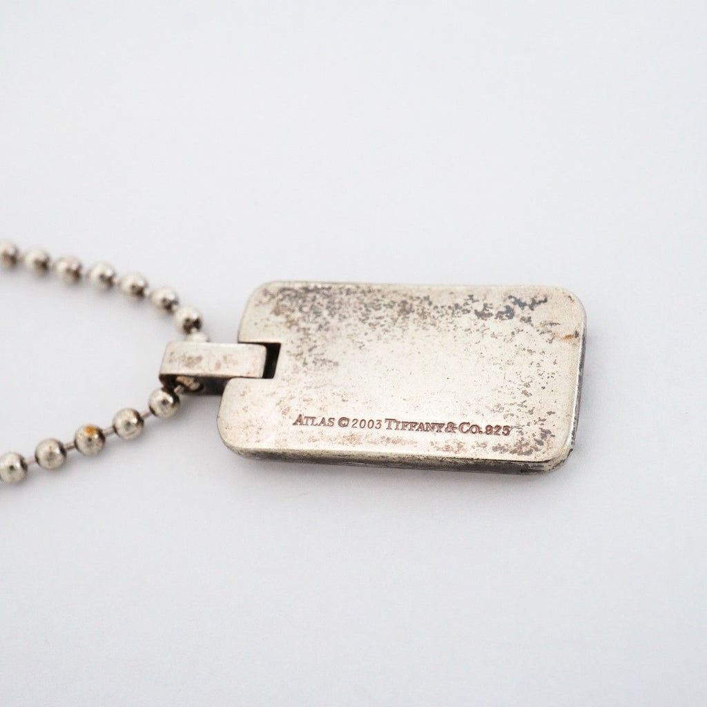 Tiffany & Co Necklace Atlas Plate Ball Chain Silver — view 6