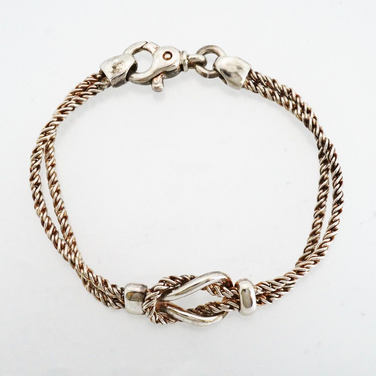 Tiffany & Co Bracelet Center Knot Double Rope 925 Sterling Silver — view 3