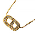 Dior Necklace CD Logo Gold Plated Rhinestone