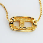 Dior Necklace CD Logo Gold Plated Rhinestone — view 5