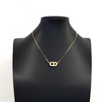 Dior Necklace CD Logo Gold Plated Rhinestone — view 6