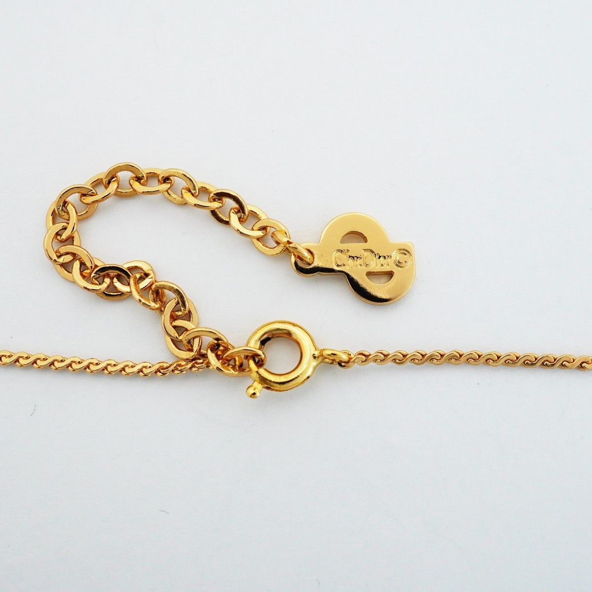 Dior Necklace CD Logo Gold Plated Rhinestone — view 4