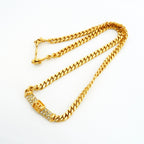 Dior Necklace CD Logo Gold Plated Rhinestone — view 3