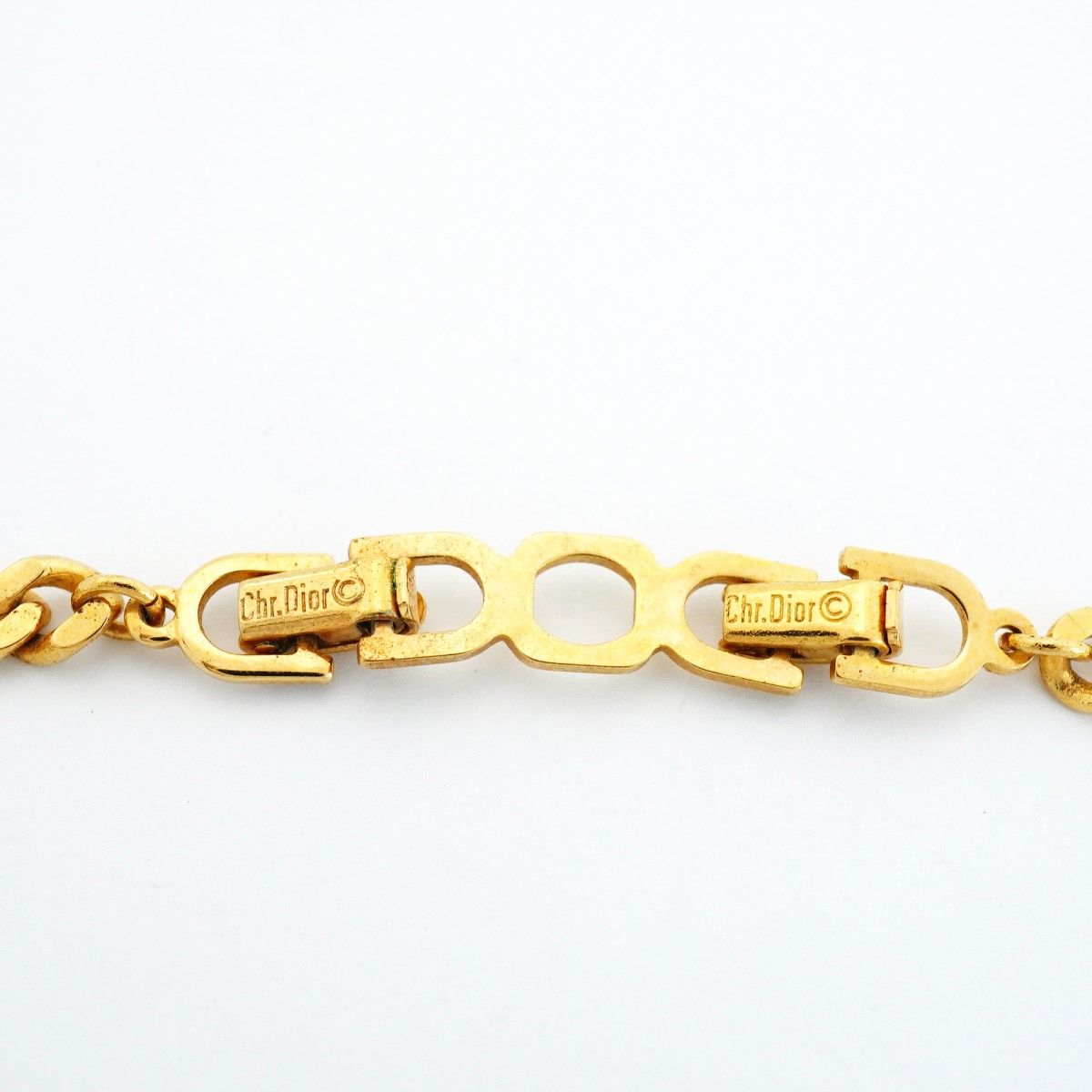 Dior Necklace CD Logo Gold Plated Rhinestone — view 4