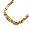 Dior Necklace CD Logo Gold Plated Rhinestone