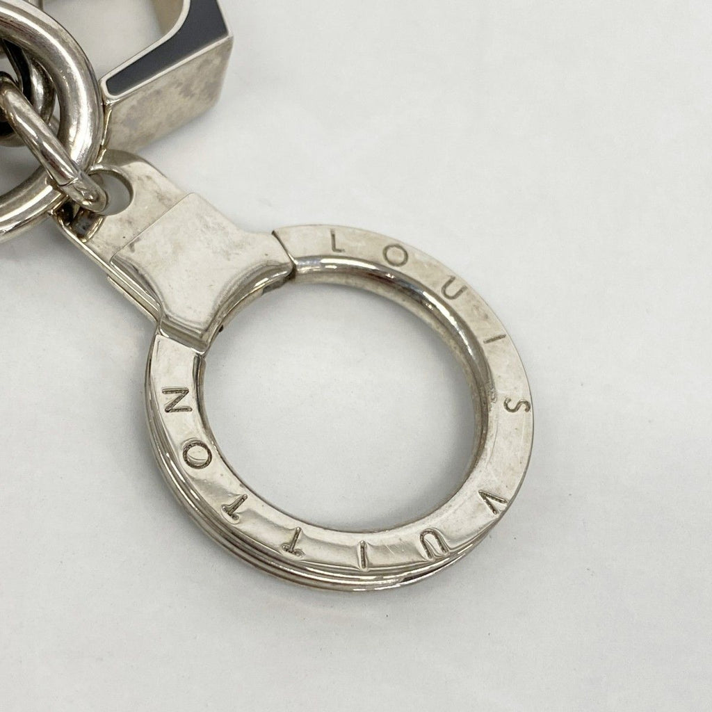 Louis Vuitton Key Holder Charm Porte Cles Initial LV Silver Black — view 3