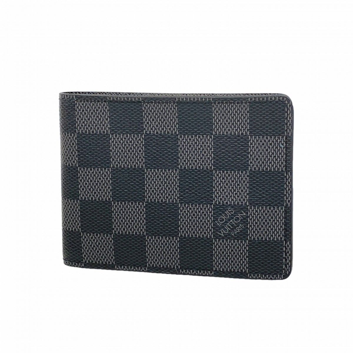 Louis Vuitton Billfold Damier Graphite Portefeuille Calf Black Wallet
