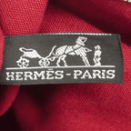Hermes Tote Troca Horizontal Canvas Red Silver — view 5