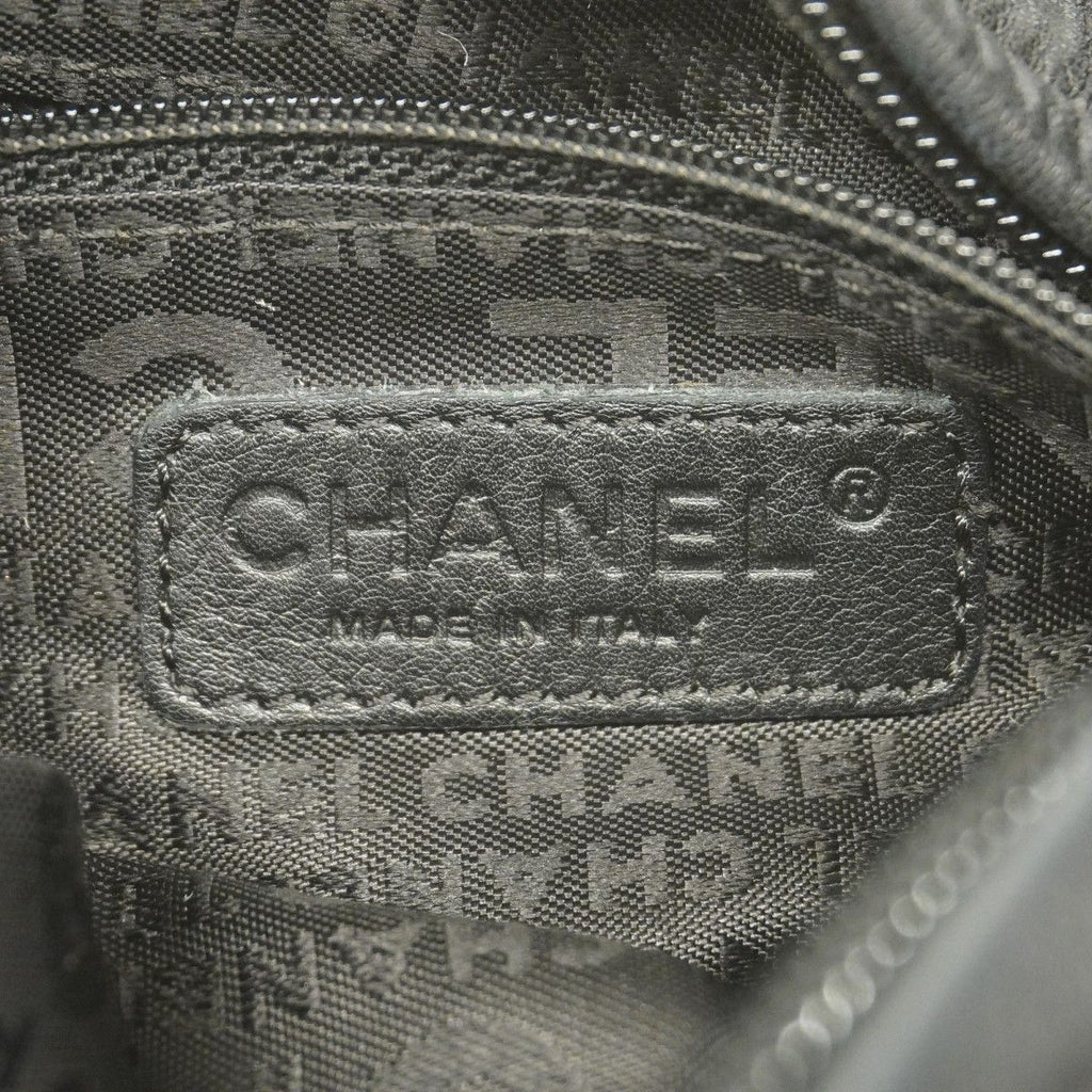 Chanel Shoulder Bag Leather Fur Black Silver — view 5