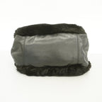 Chanel Shoulder Bag Leather Fur Black Silver — view 3