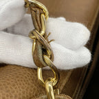 Chanel Shoulder Bag Triple Coco Caviar Leather Brown Gold — view 7