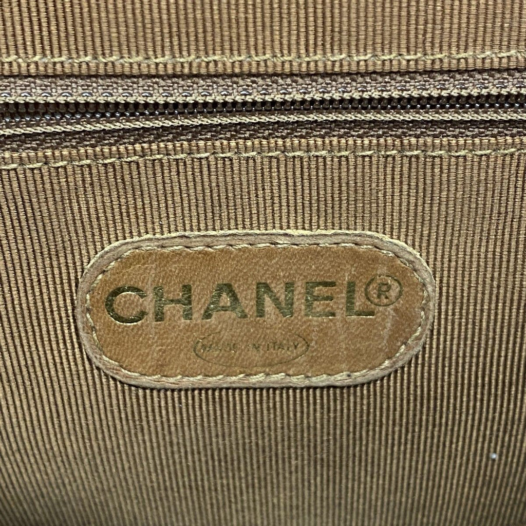 Chanel Shoulder Bag Triple Coco Caviar Leather Brown Gold — view 5