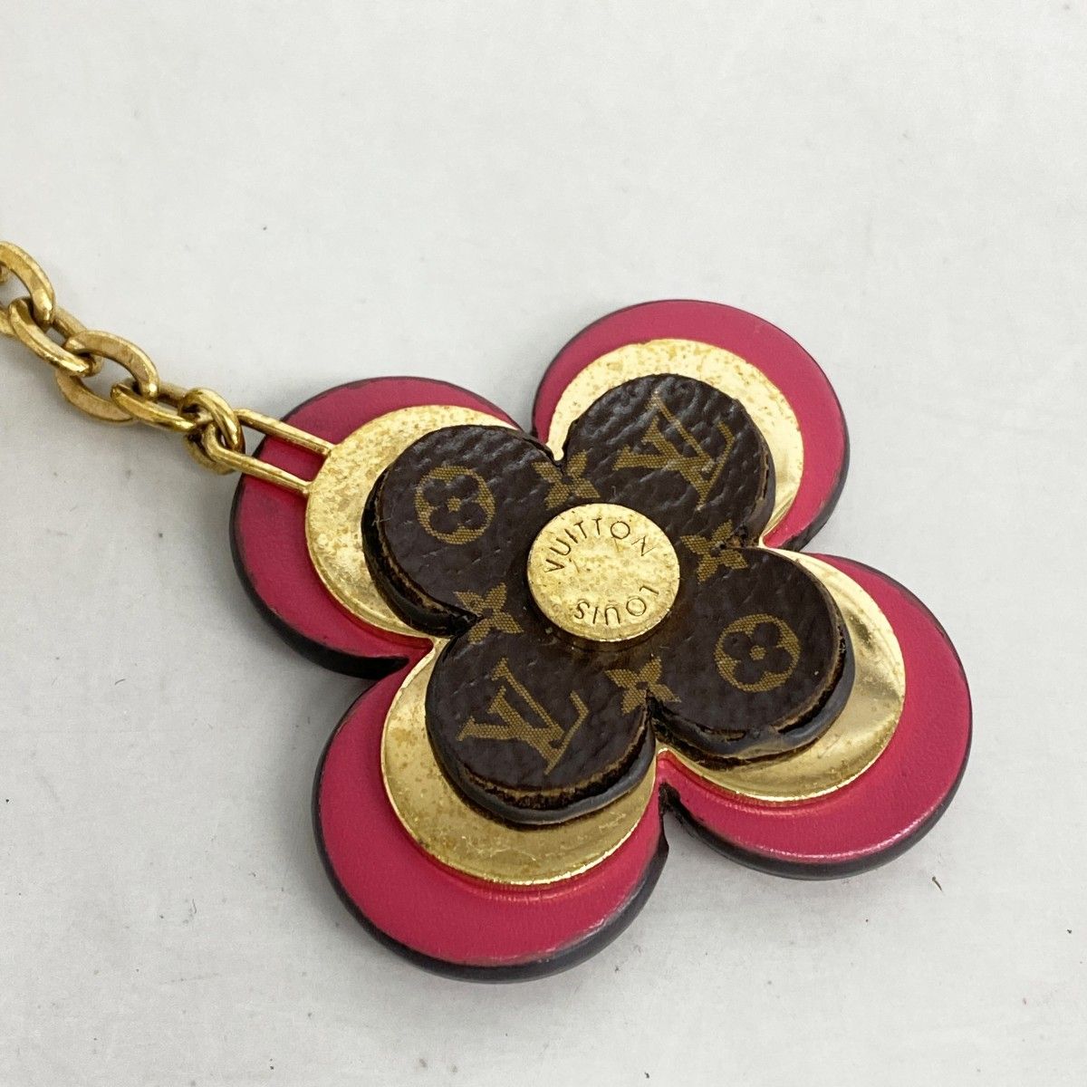 Louis Vuitton Key Holder Charm Monogram Blue Brown Pink — view 4