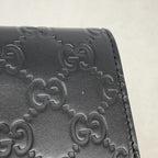 Gucci Business Card Holder Guccissima Leather Black Silver — view 5