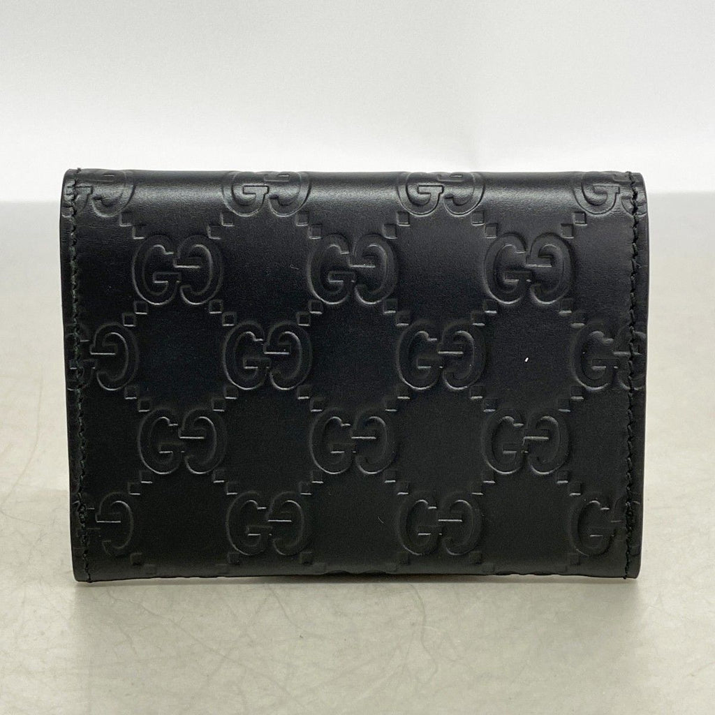 Gucci Business Card Holder Guccissima Leather Black Silver — view 7
