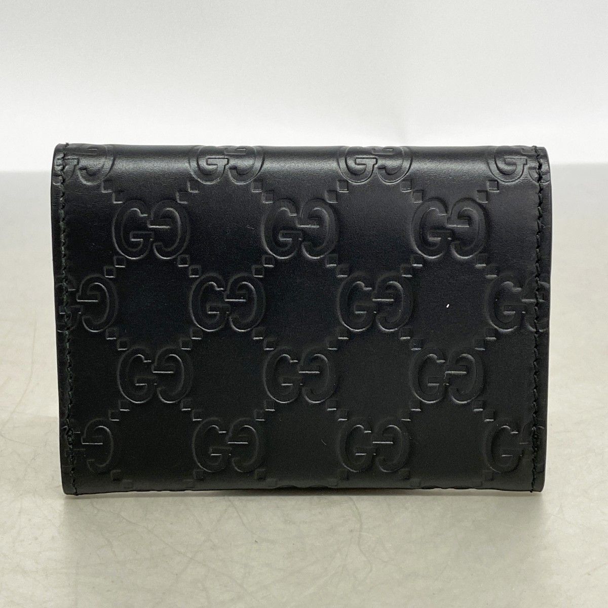 Gucci Business Card Holder Guccissima Leather Black Silver — view 7