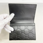 Gucci Business Card Holder Guccissima Leather Black Silver — view 3