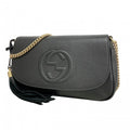 Gucci Shoulder Bag Soho Leather Black Gold