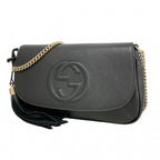 Gucci Shoulder Bag Soho Leather Black Gold